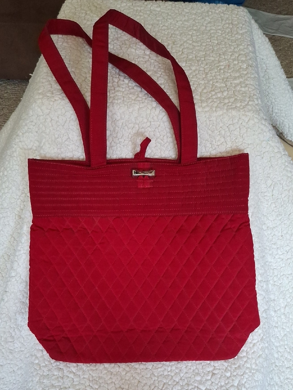 Vera Bradley Quilted Red Tote with Dual Straps